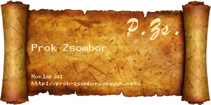 Prok Zsombor névjegykártya